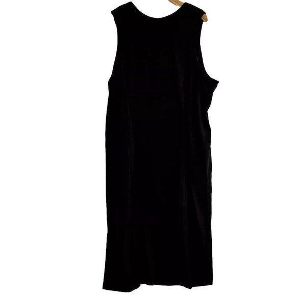 Classic Elements Womens 20/22 Maxi Dress Y2K Black Ultra Suede Jumper Sleeveless - Picture 3 of 11